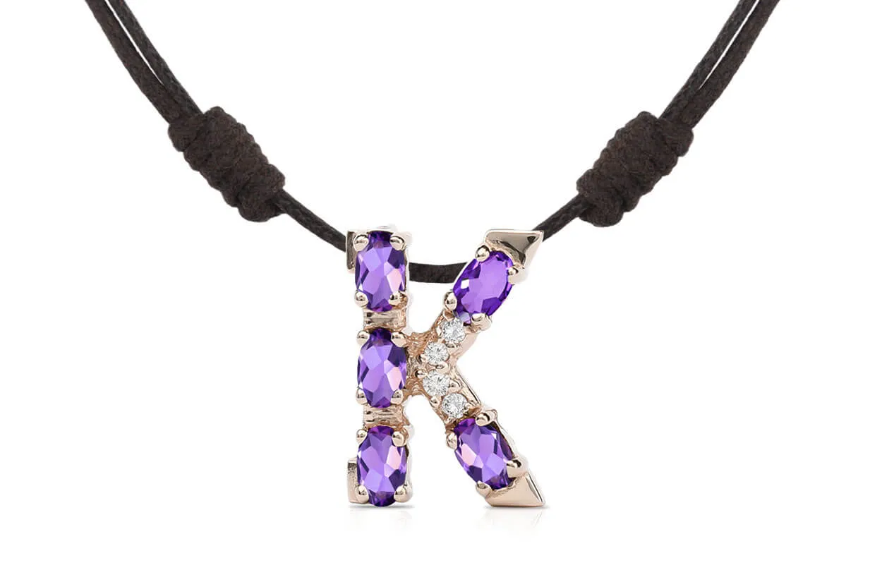 Pendant Letter K Initial 18kt Gold