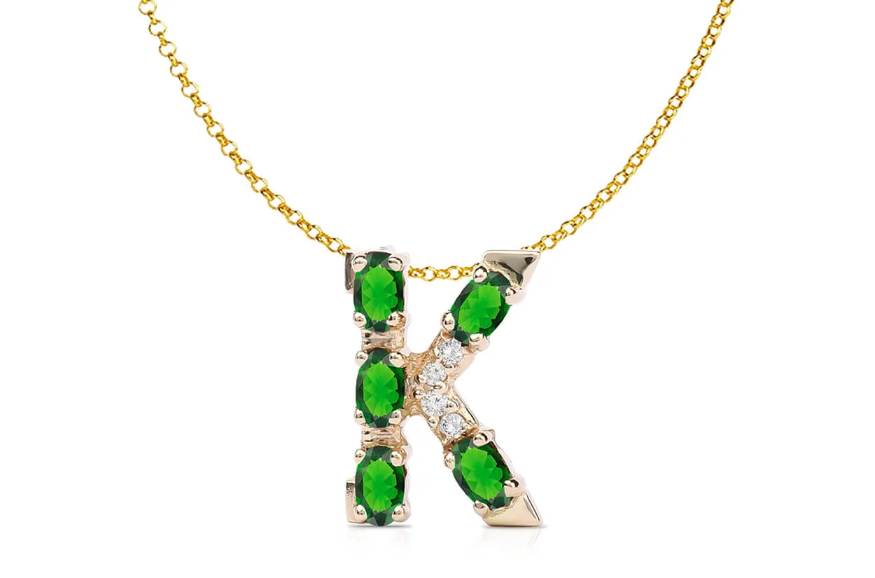 Pendant Letter K Initial 18kt Gold