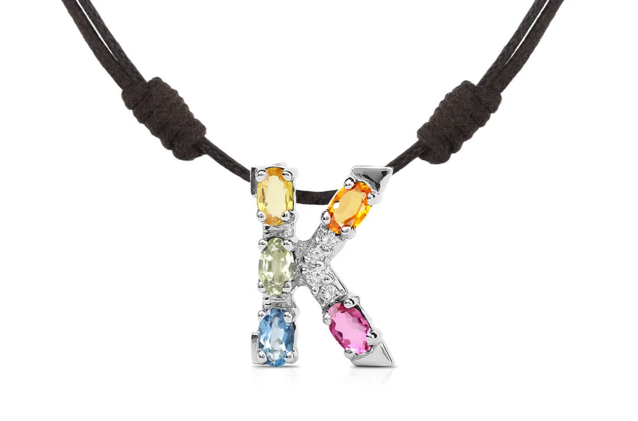 Pendant Letter K Initial 18kt Gold