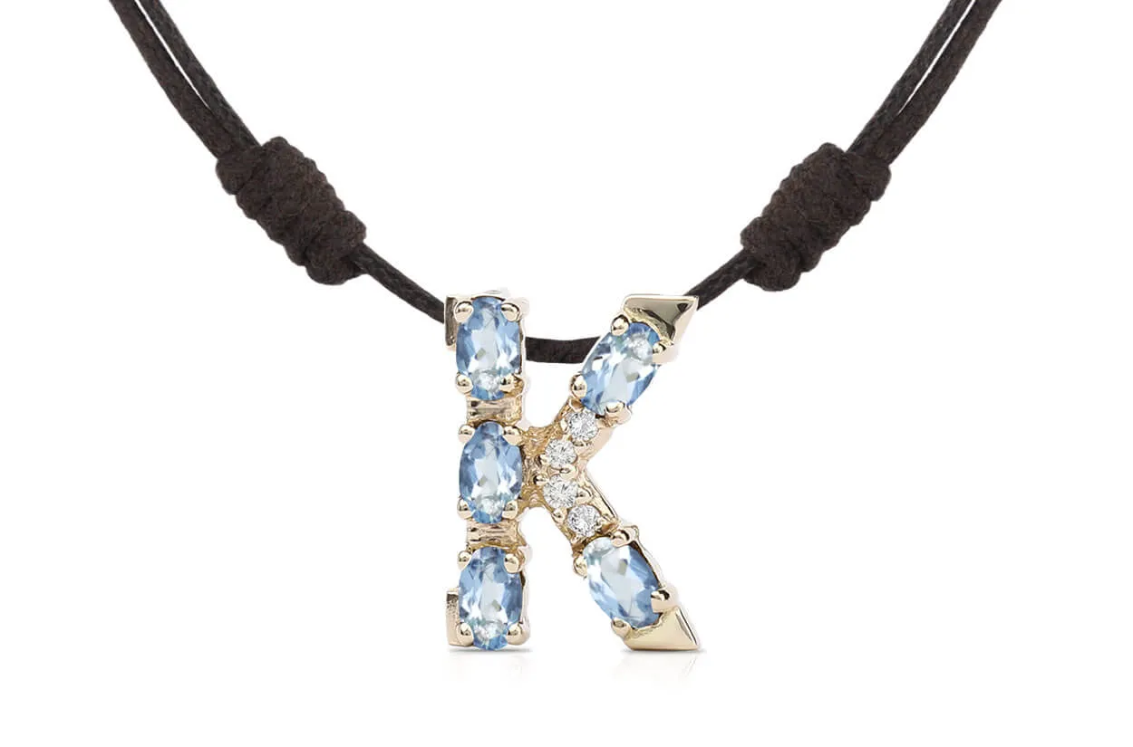 Pendant Letter K Initial 18kt Gold