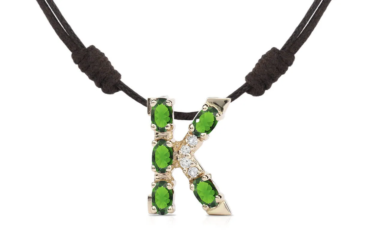 Pendant Letter K Initial 18kt Gold