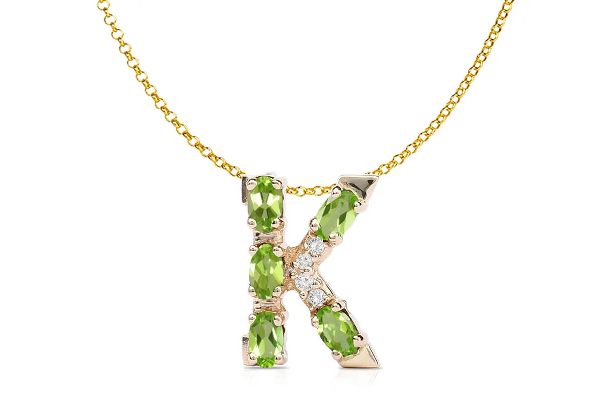 Pendant Letter K Initial 18kt Gold