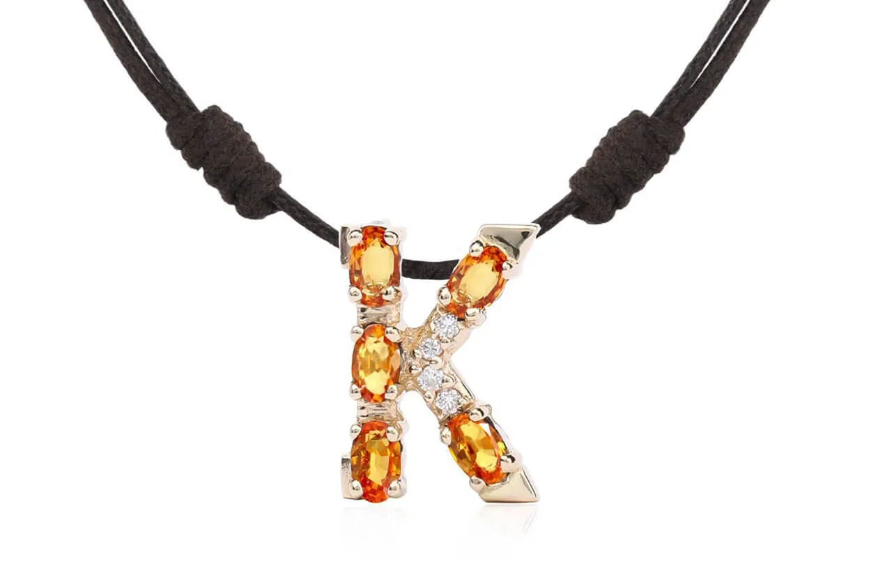 Pendant Letter K Initial 18kt Gold