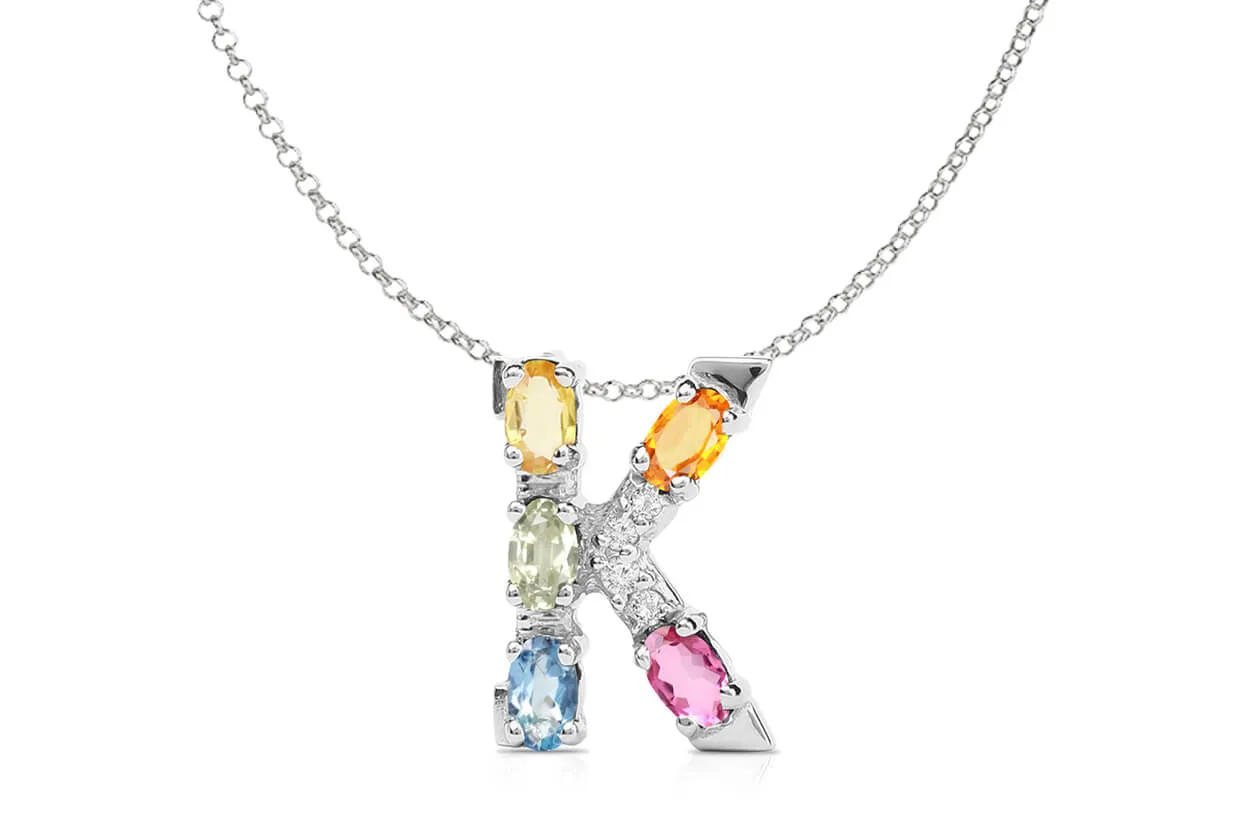 Pendant Letter K Initial 18kt Gold