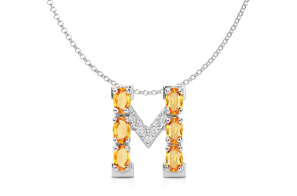 Pendant Letter M Initial 18kt Gold