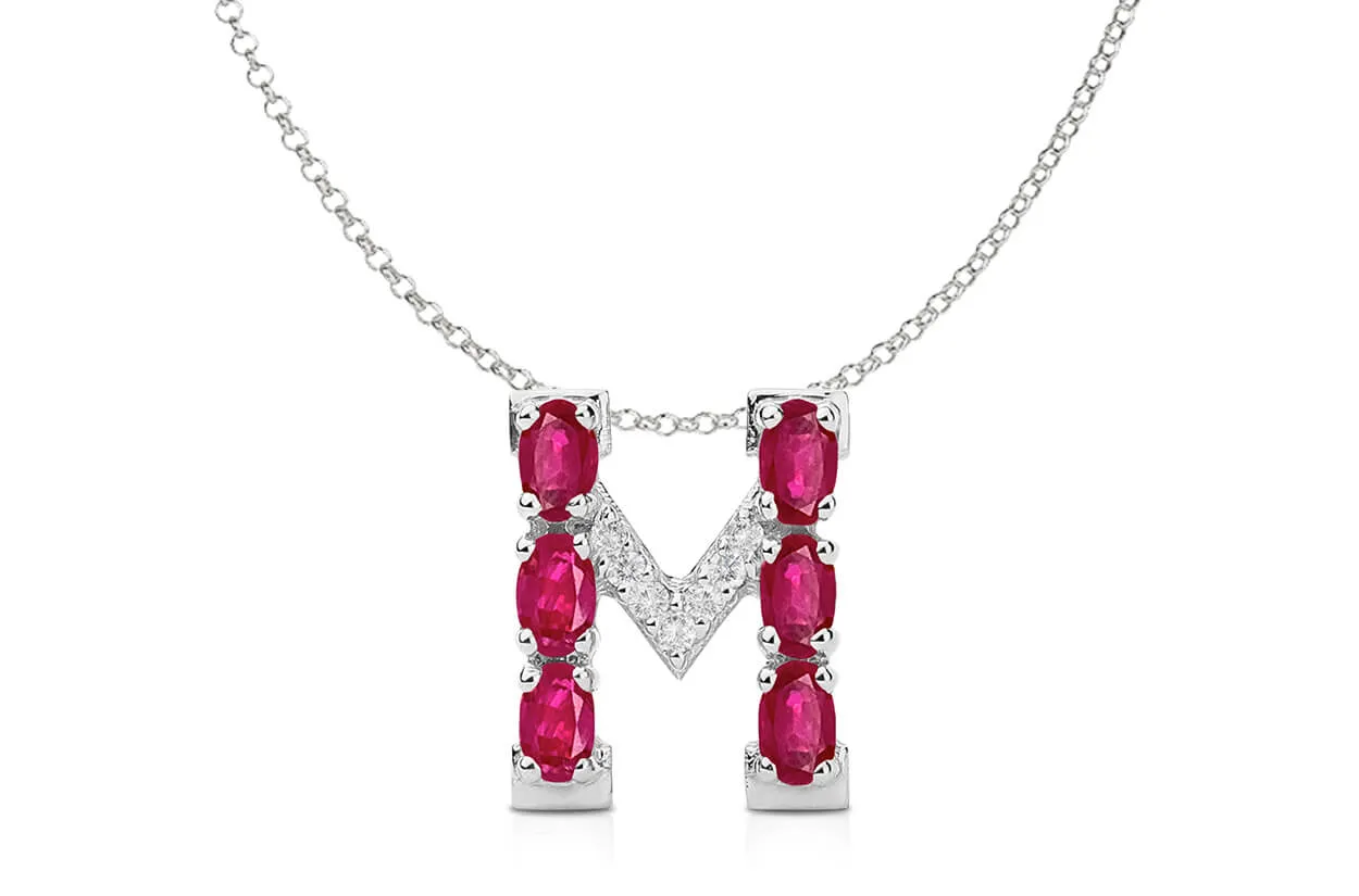 Pendant Letter M Initial 18kt Gold