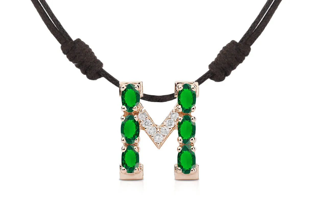 Pendant Letter M Initial 18kt Gold