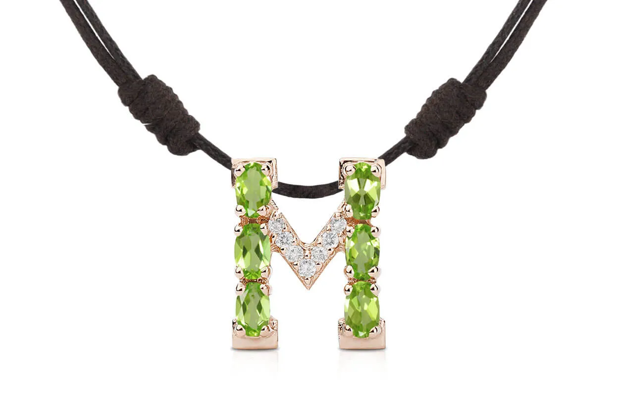 Pendant Letter M Initial 18kt Gold