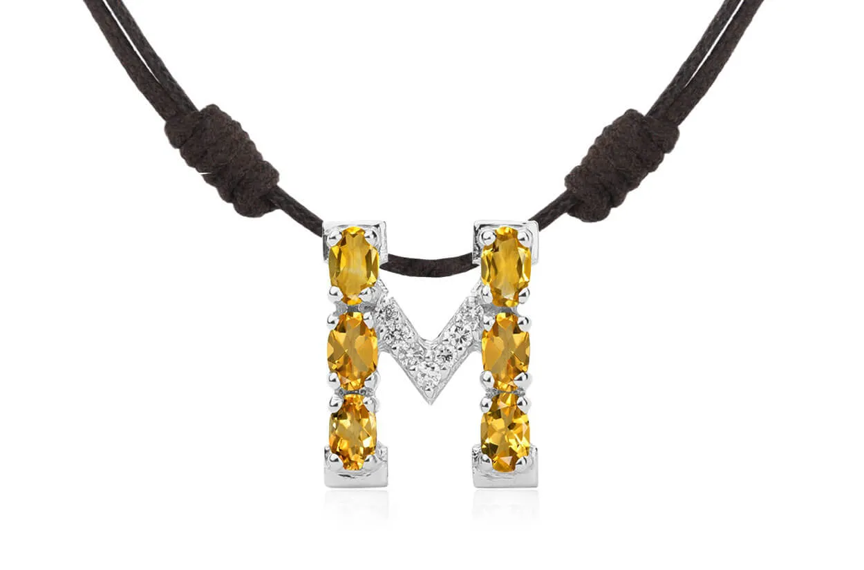 Pendant Letter M Initial 18kt Gold