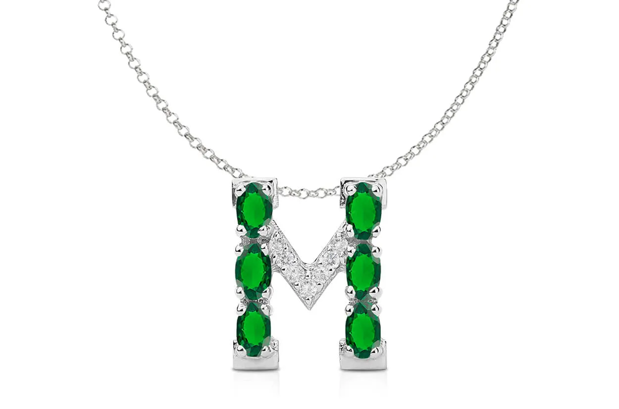 Pendant Letter M Initial 18kt Gold