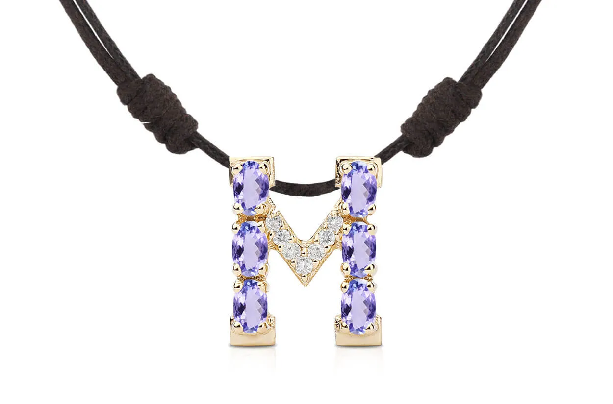 Pendant Letter M Initial 18kt Gold