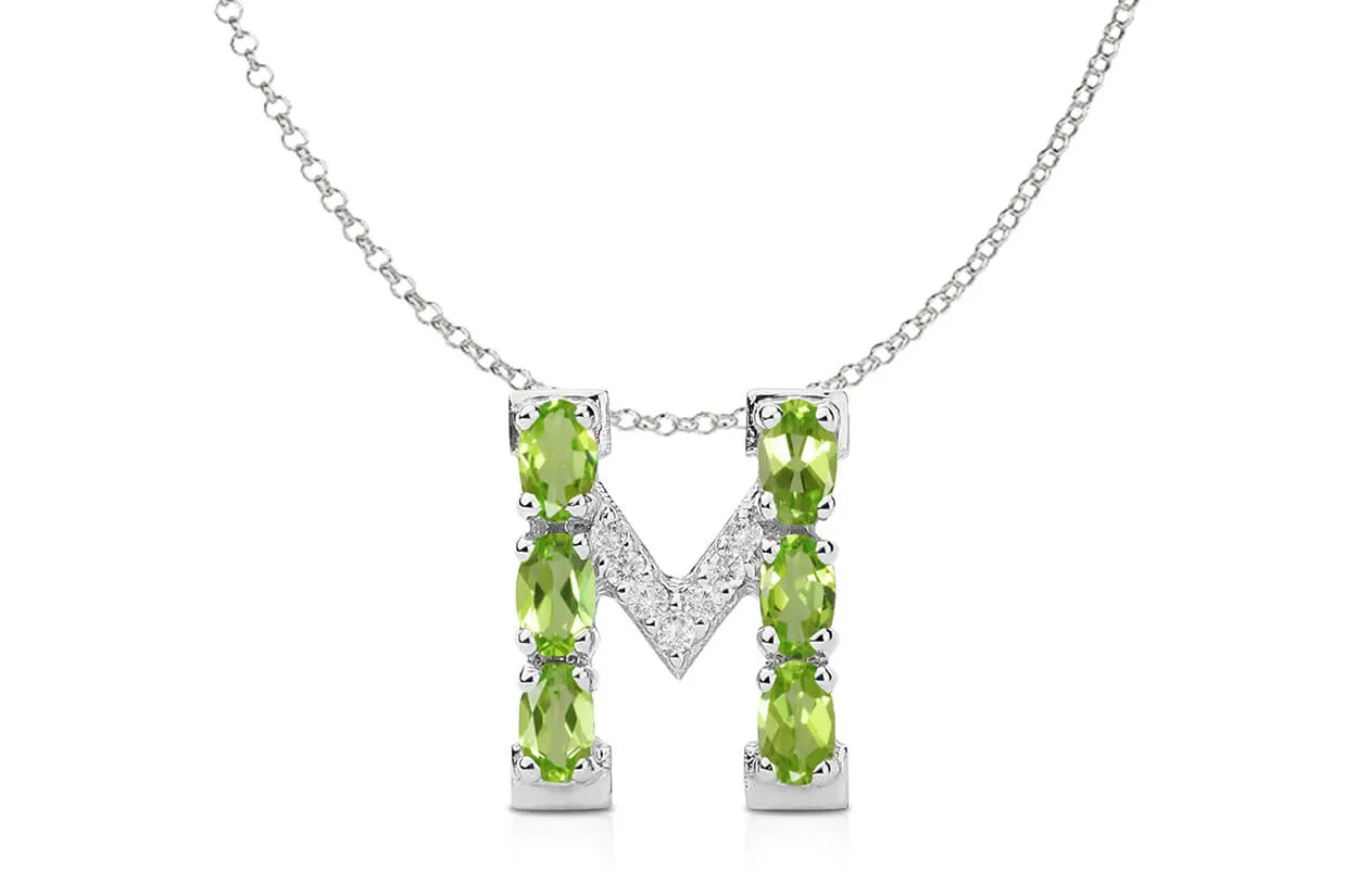 Pendant Letter M Initial 18kt Gold