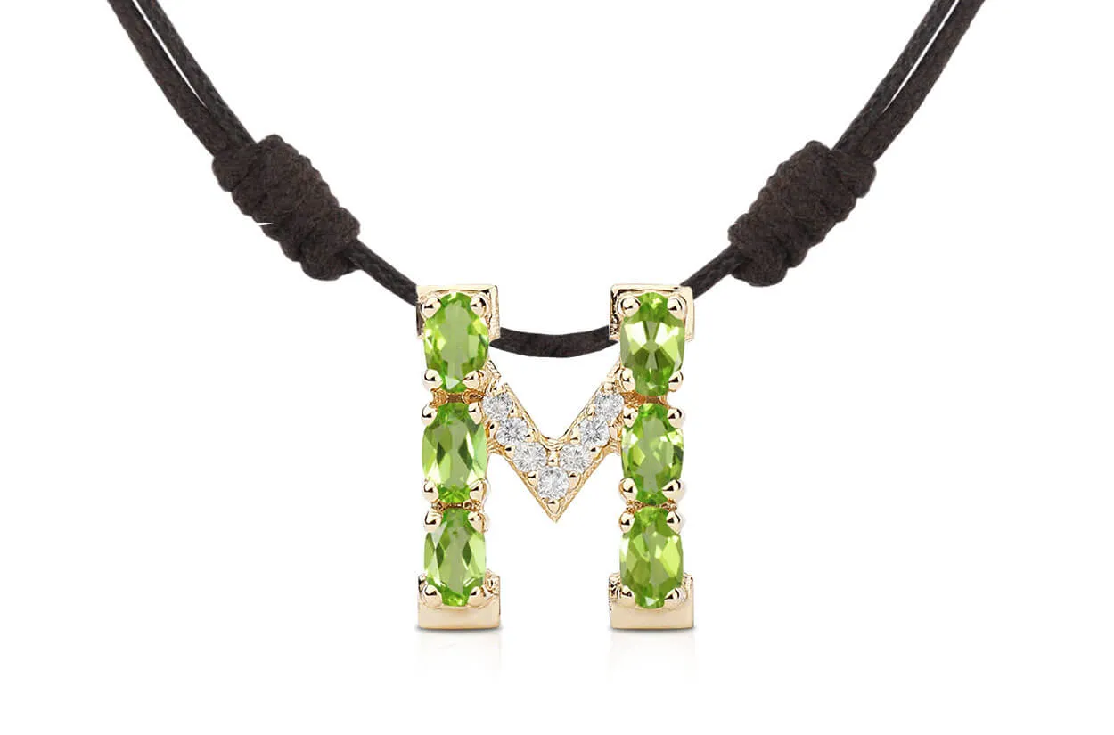 Pendant Letter M Initial 18kt Gold