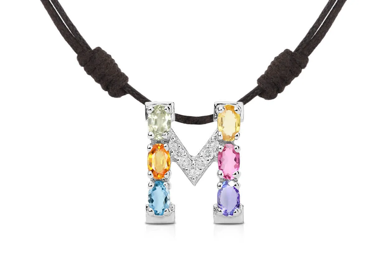 Pendant Letter M Initial 18kt Gold