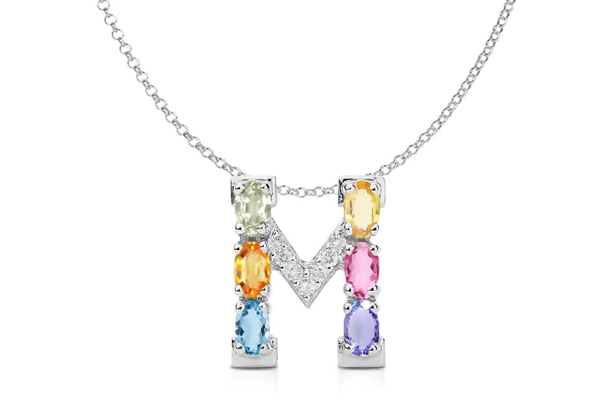 Pendant Letter M Initial 18kt Gold