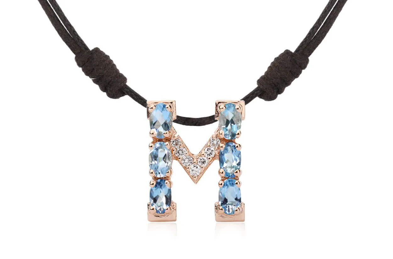 Pendant Letter M Initial 18kt Gold