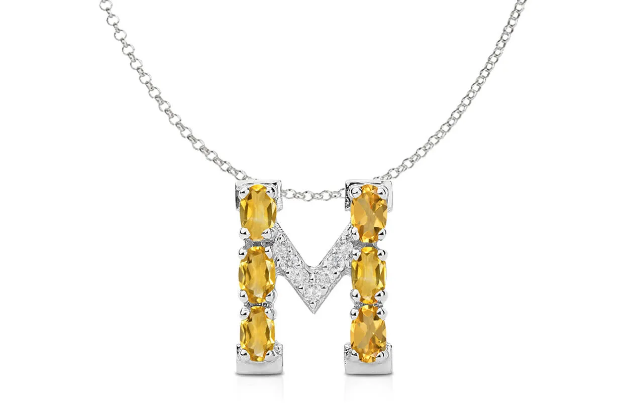 Pendant Letter M Initial 18kt Gold