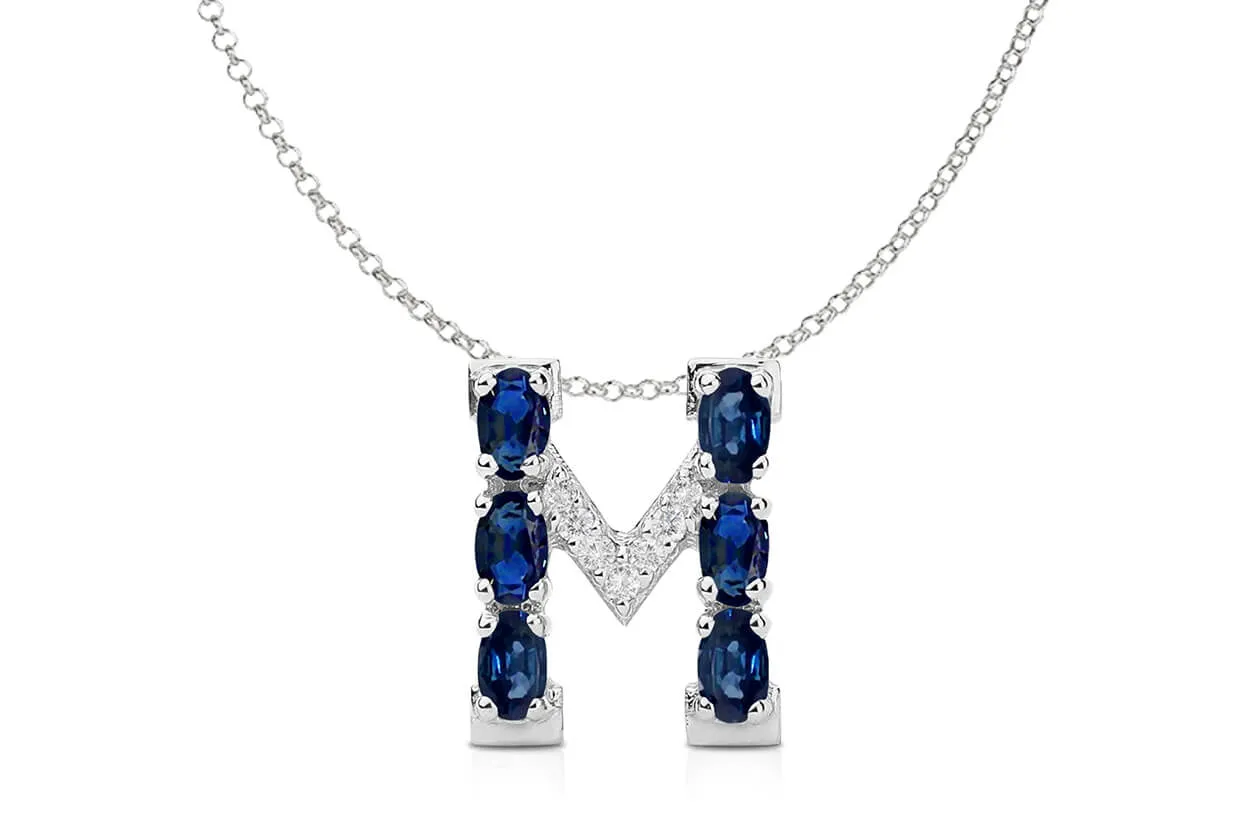 Pendant Letter M Initial 18kt Gold