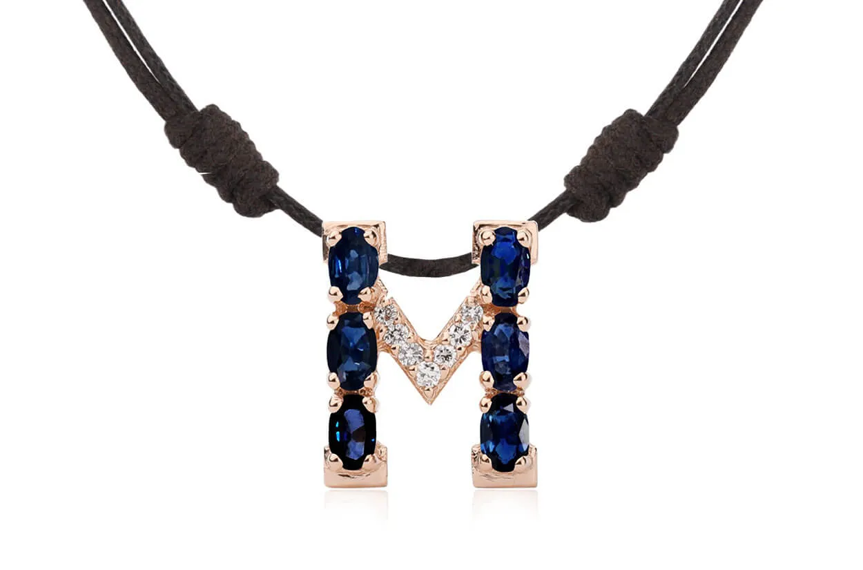 Pendant Letter M Initial 18kt Gold