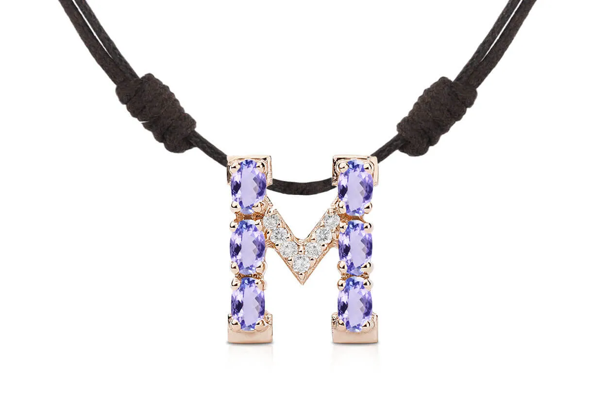 Pendant Letter M Initial 18kt Gold