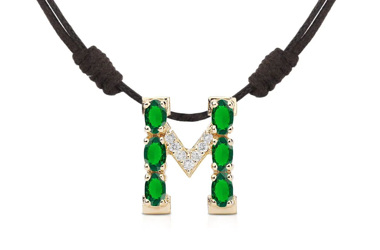 Pendant Letter M Initial 18kt Gold