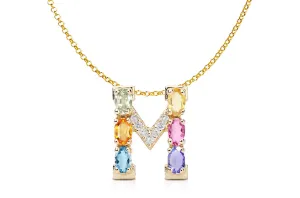 Pendant Letter M Initial 18kt Gold