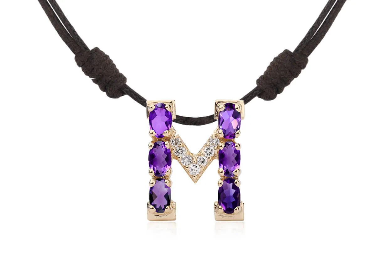 Pendant Letter M Initial 18kt Gold