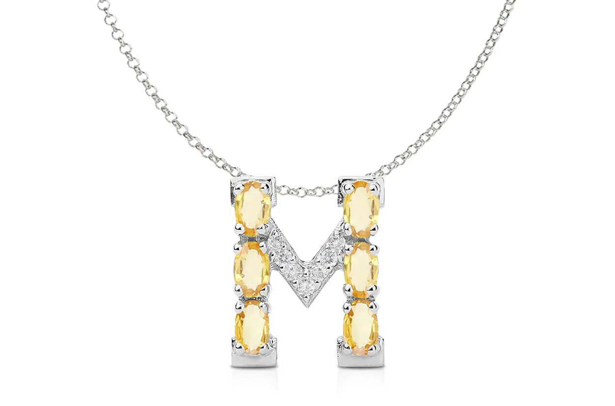 Pendant Letter M Initial 18kt Gold