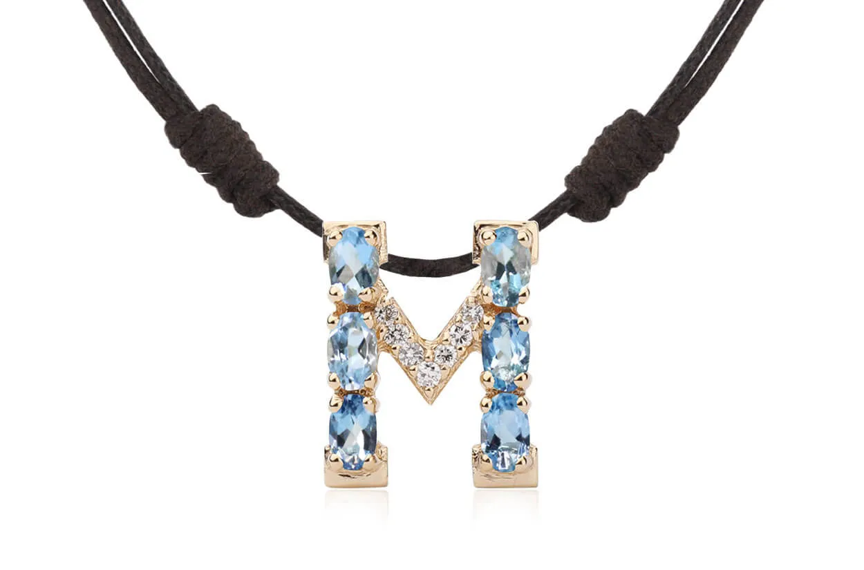 Pendant Letter M Initial 18kt Gold