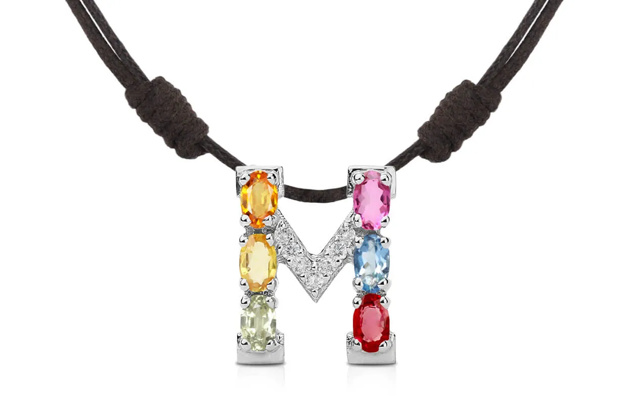Pendant Letter M Initial 18kt Gold