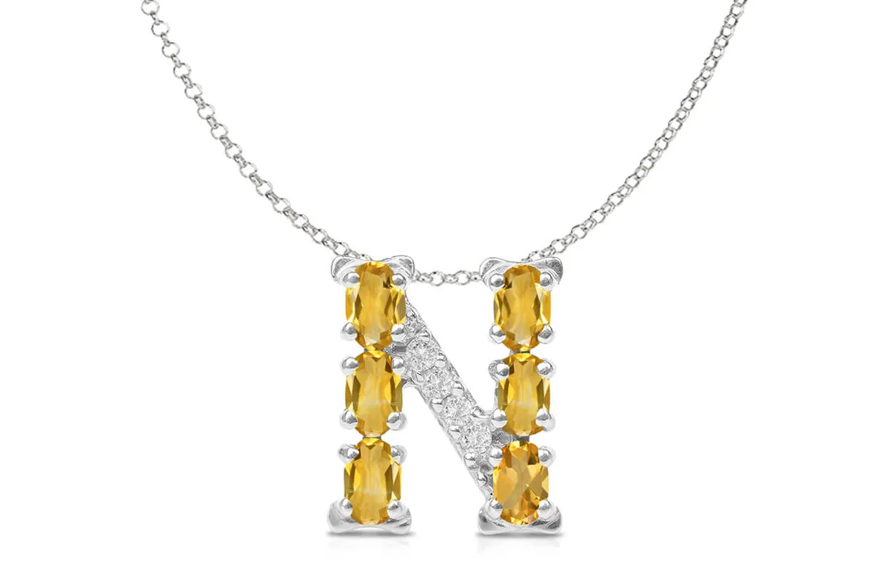 Pendant Letter N Initial 18kt Gold