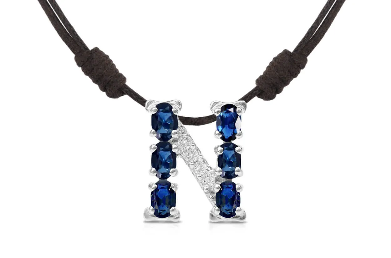 Pendant Letter N Initial 18kt Gold
