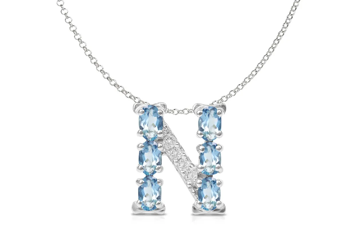 Pendant Letter N Initial 18kt Gold