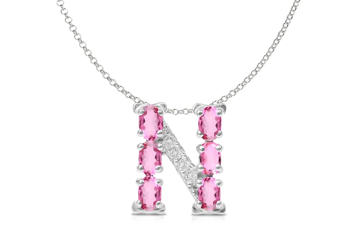 Pendant Letter N Initial 18kt Gold