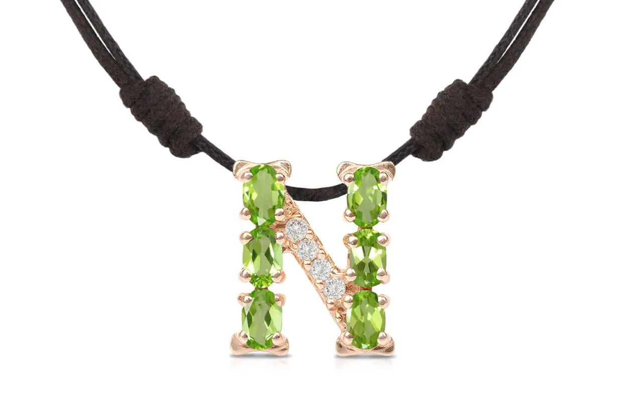 Pendant Letter N Initial 18kt Gold