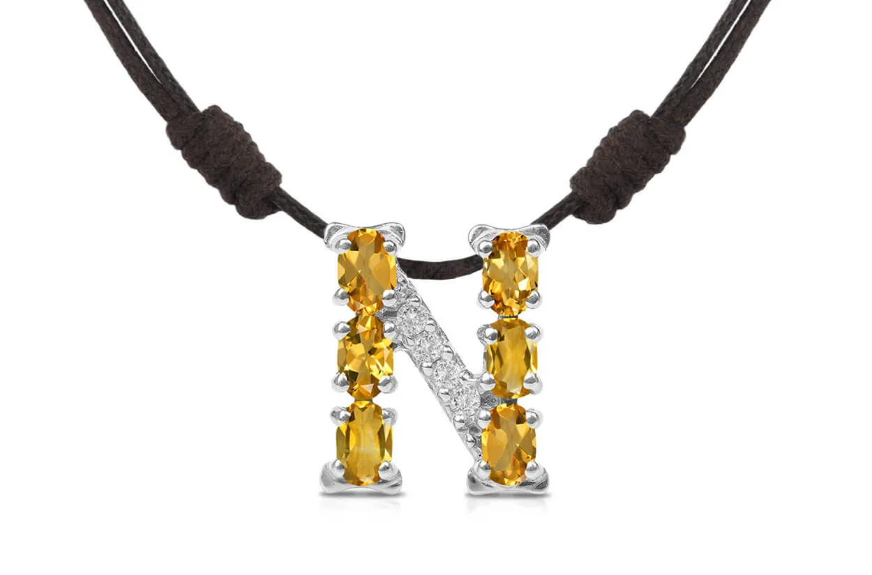 Pendant Letter N Initial 18kt Gold
