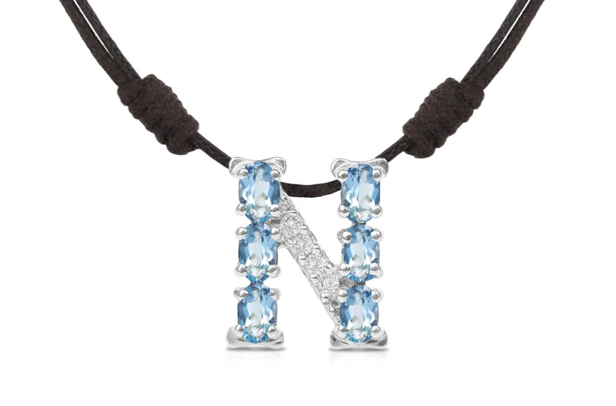 Pendant Letter N Initial 18kt Gold