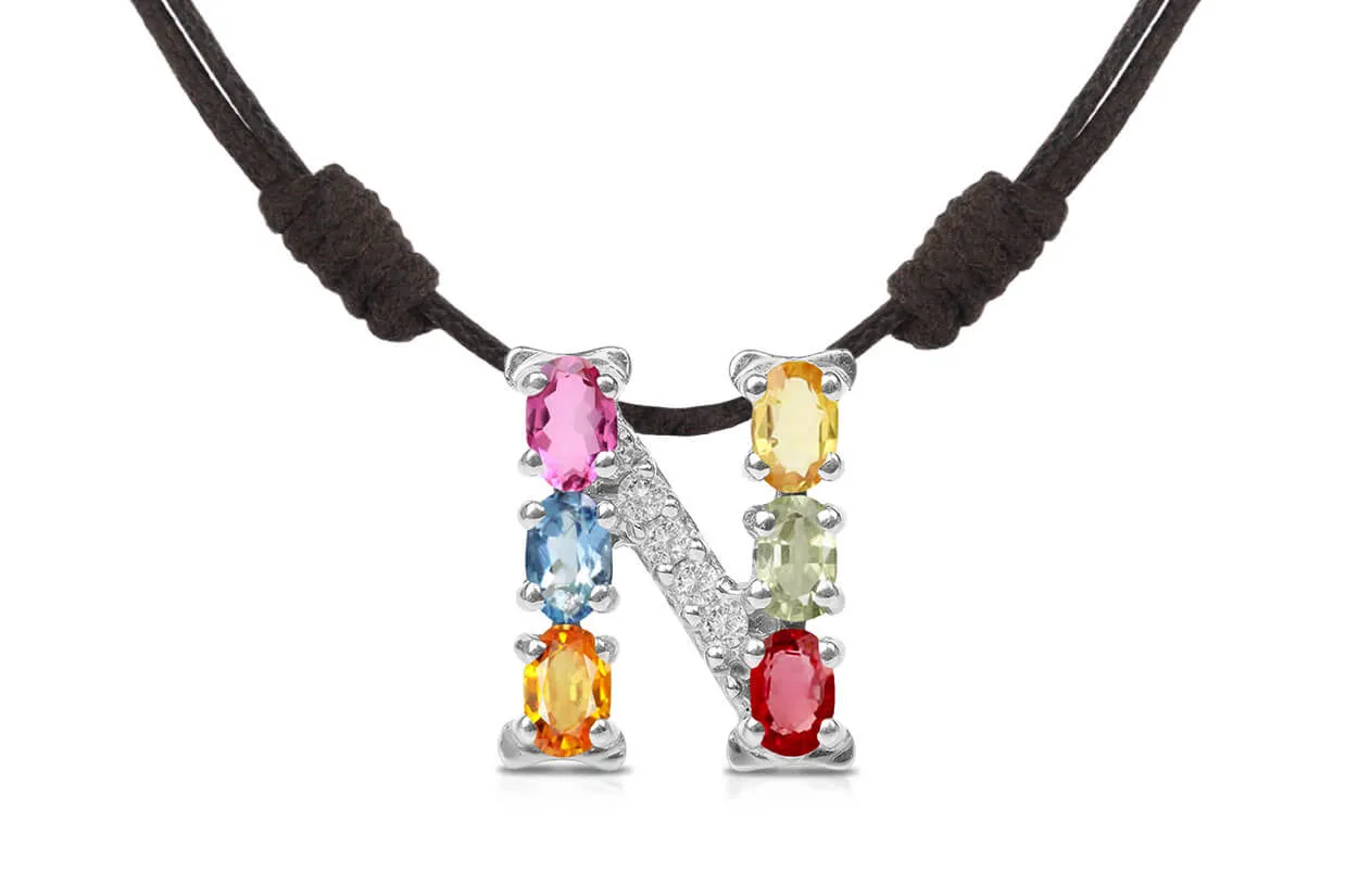 Pendant Letter N Initial 18kt Gold