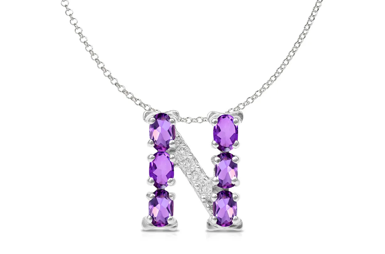 Pendant Letter N Initial 18kt Gold