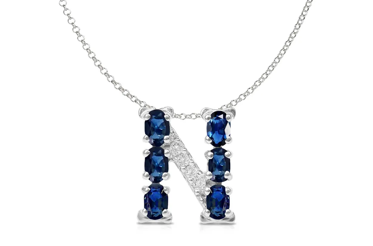 Pendant Letter N Initial 18kt Gold