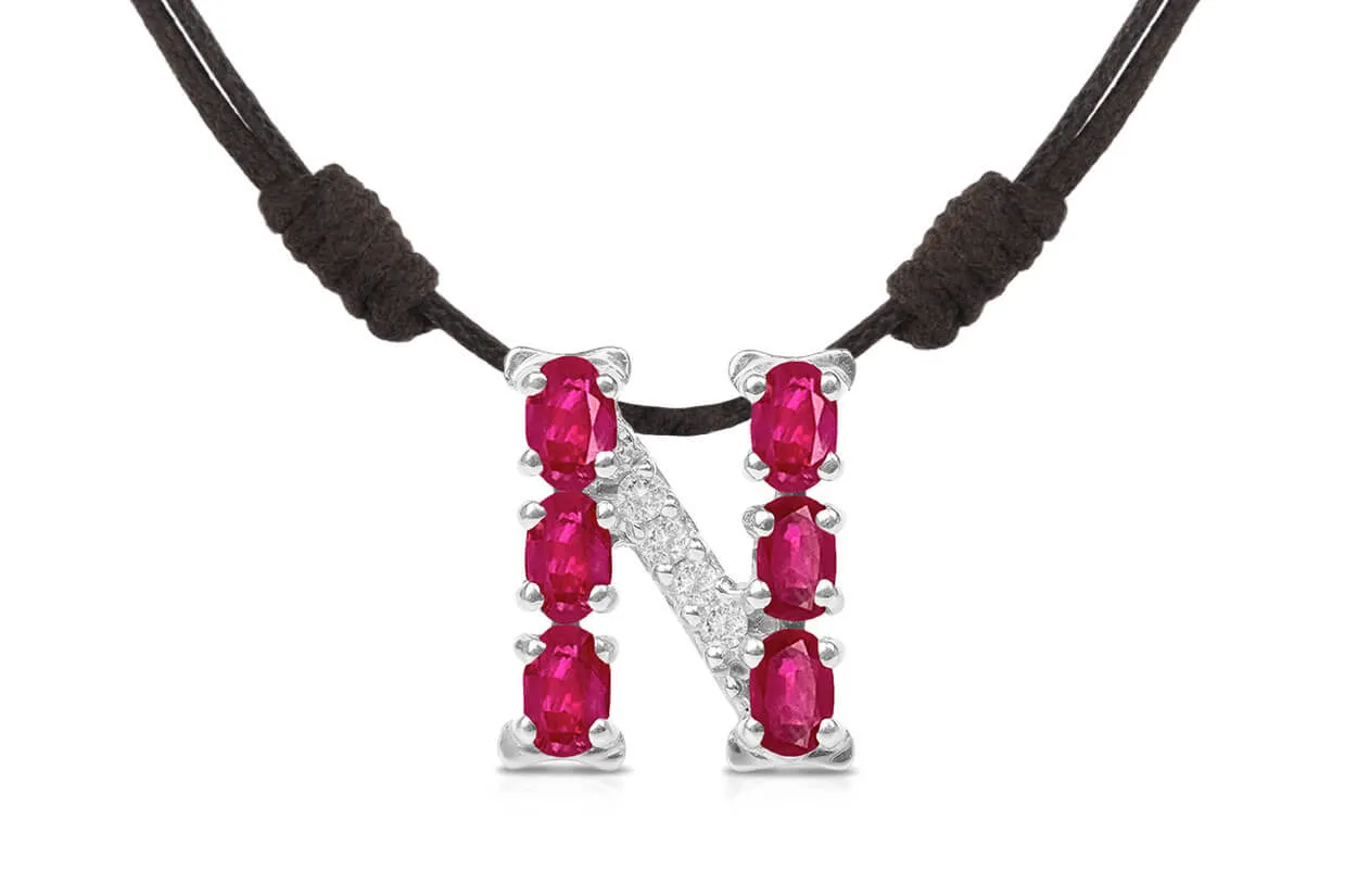 Pendant Letter N Initial 18kt Gold