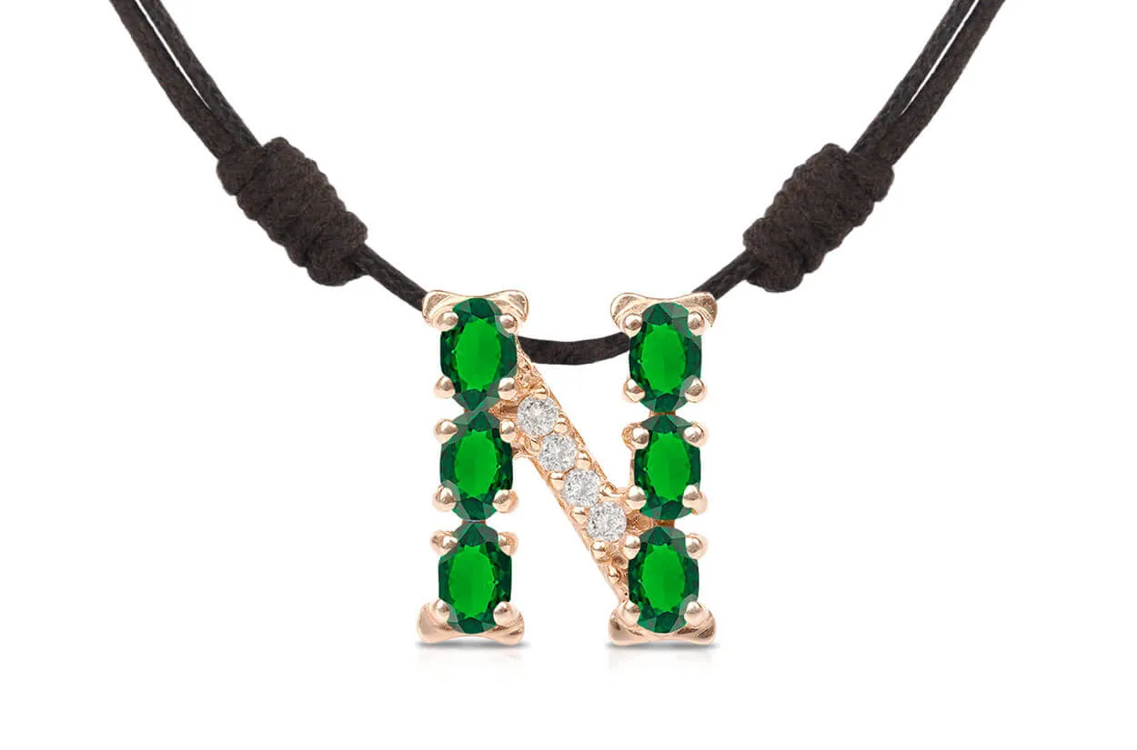 Pendant Letter N Initial 18kt Gold