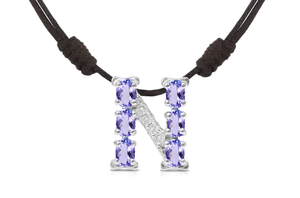 Pendant Letter N Initial 18kt Gold