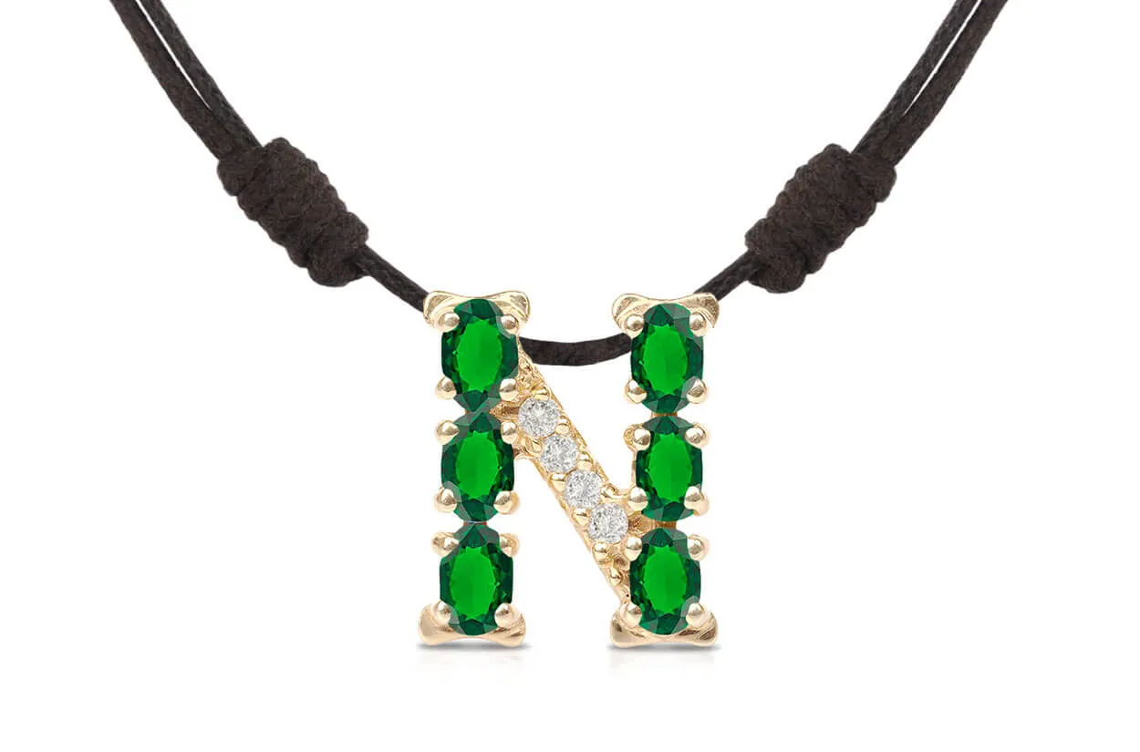Pendant Letter N Initial 18kt Gold