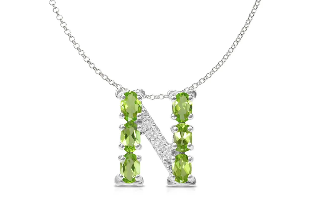 Pendant Letter N Initial 18kt Gold