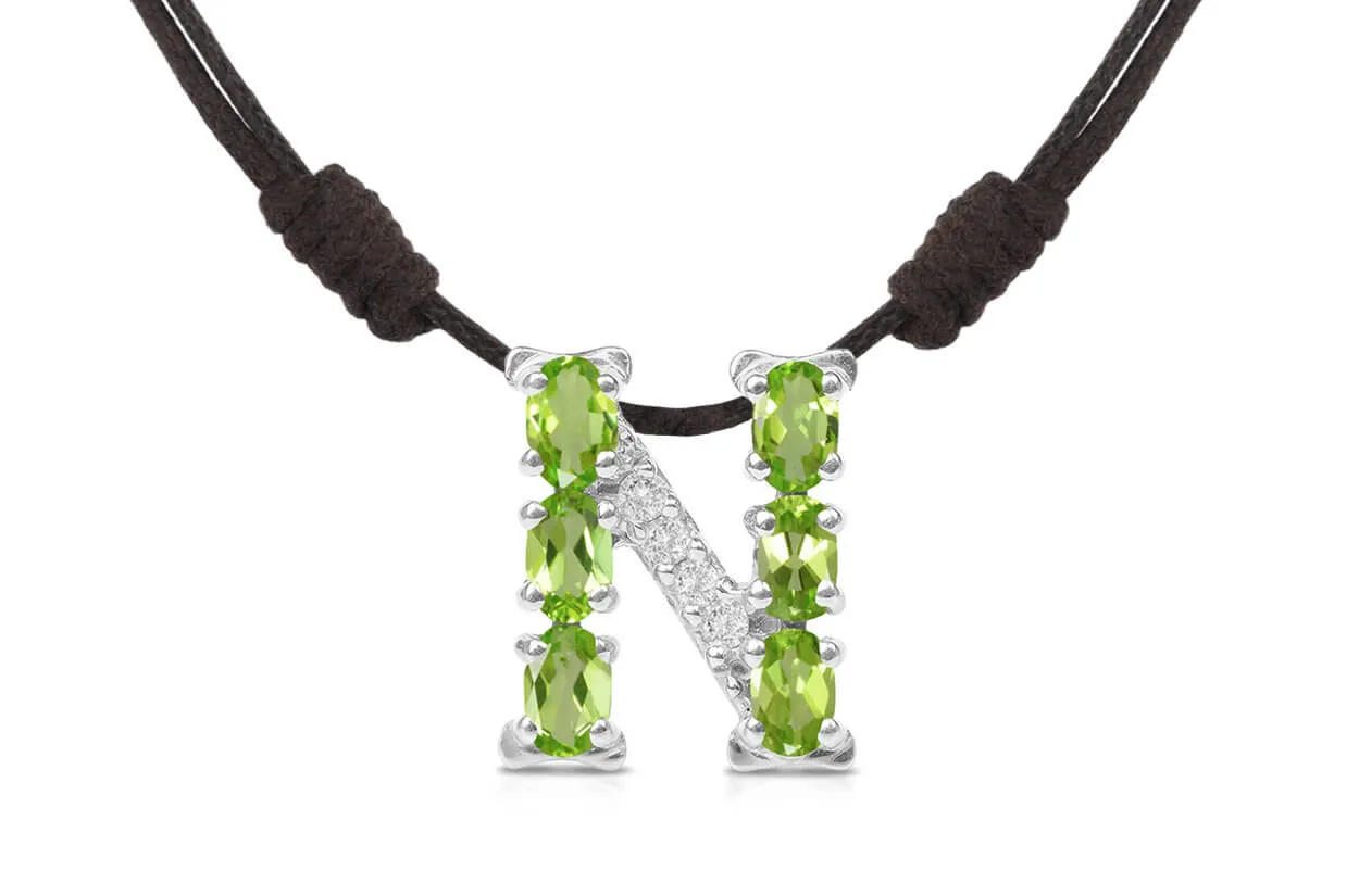 Pendant Letter N Initial 18kt Gold