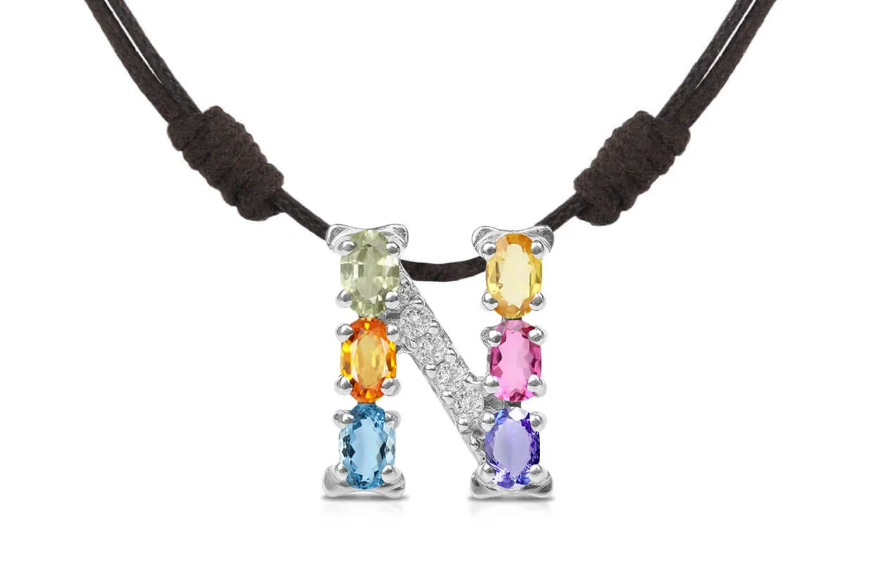 Pendant Letter N Initial 18kt Gold