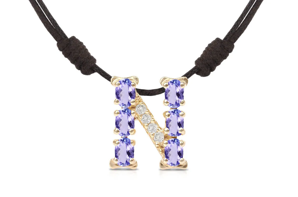 Pendant Letter N Initial 18kt Gold