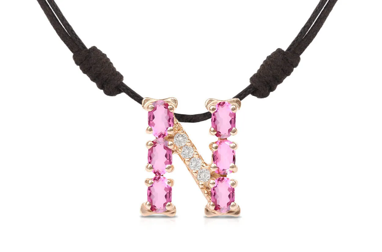 Pendant Letter N Initial 18kt Gold