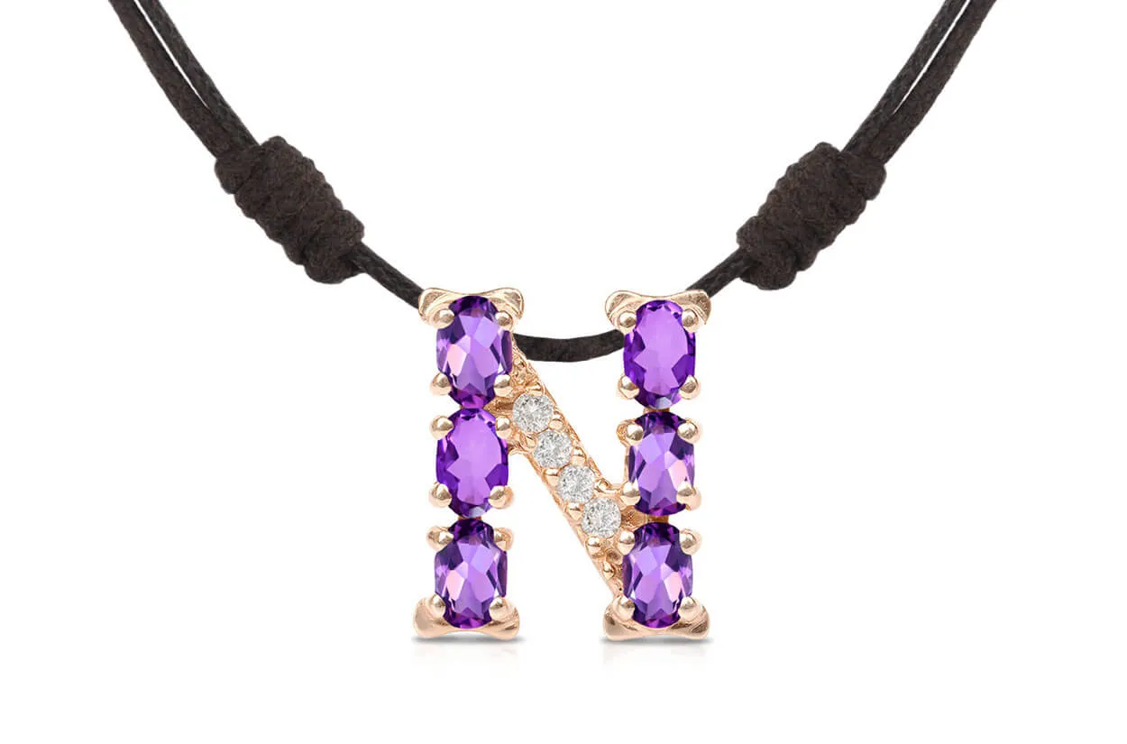 Pendant Letter N Initial 18kt Gold